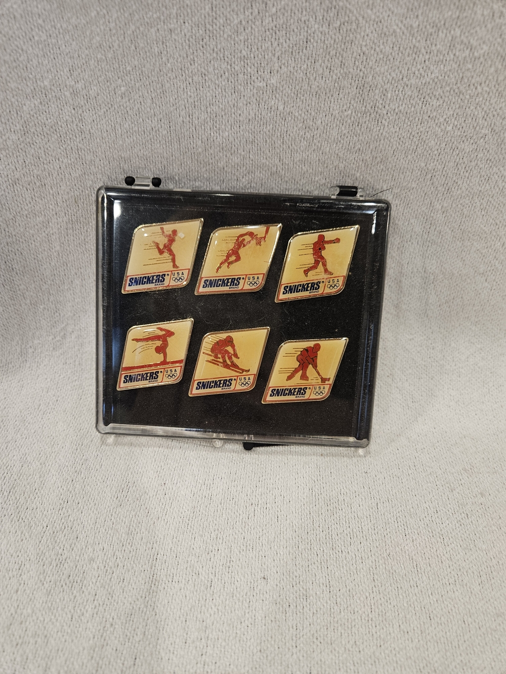 90's Snickers Team USA Olympic Sponsor Pin Medal Set w/ Original Case Vintage